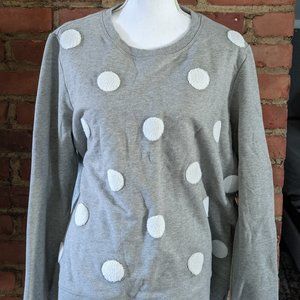 Boden Polka Dot Heather Grey Sweatshirt